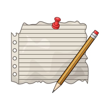 illustration of pencil with torn paper vector