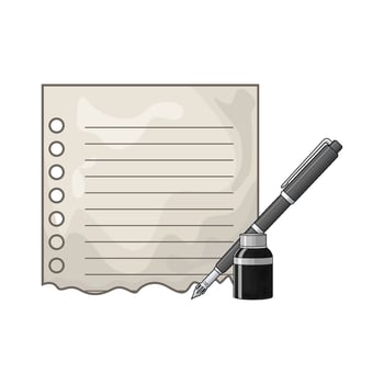 torn paper and fountain pen vector