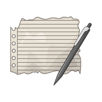 pen with torn paper illustration vector