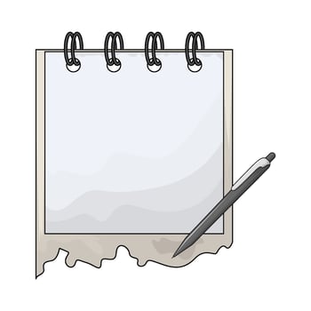 illustration of white notepad with pen vector