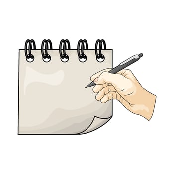 writing on notepad vector