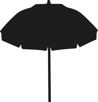 Beach Umbrella Silhouette - Summer Vacation and Travel Icon vector