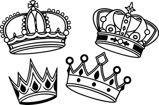 Crown Set Collection for Graphic Design vector