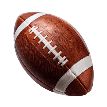 Classic American Football with White Laces and Stripes png