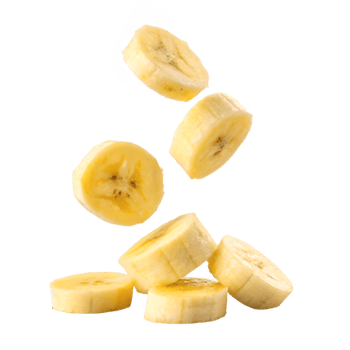 Falling Banana Slices Studio Shot Transparent Background png
