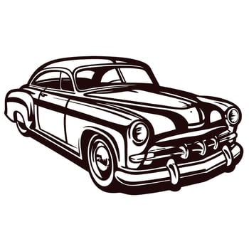 Classic vintage car with retro design elements vector