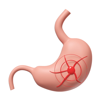 3d human stomach isolated. gastric disease concept, 3d illustration render png