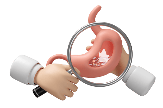 3d human stomach with stomach acid, gas isolated. health check, gastric disease concept, 3d illustration render png