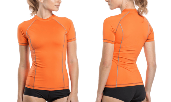 vibrant orange rashguard mockup designed for active water sports, showcasing sleek fit and modern style perfect for summer adventures png