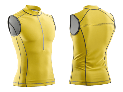 vibrant yellow rashguard mockup designed for active wear, showcasing sleek fit and modern style perfect for sports enthusiasts png