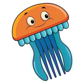 Cute cartoon jellyfish character illustration for childrens books and educational materials vector