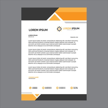 Letterhead design , orange and black colour vector