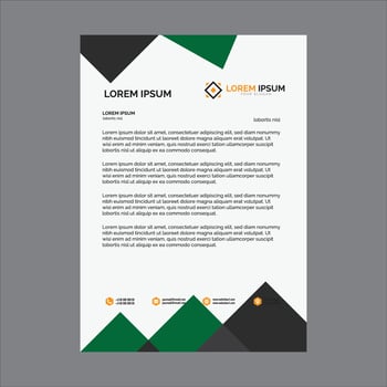 corporate letterhead business design green and black colour. vector