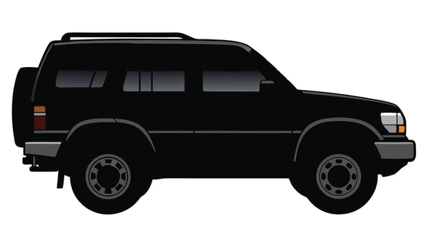 black suv on white background illustration vector