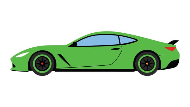 green sports car Car icons flat cartoon r illustration vector