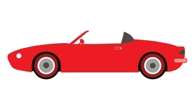 red sports car Car icons sports car flat cartoon on white background illustration vector