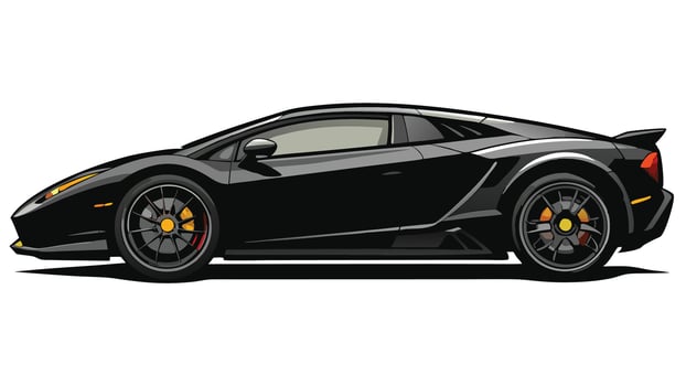 a black sports car on a white background vector