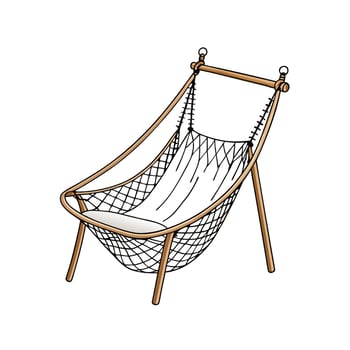 Stylish Hammock Chair Indoor Relaxation and Comfort Illustration vector