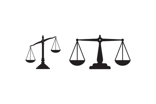 Law and Legal Symbol Illustration - Black Scales of Justice vector
