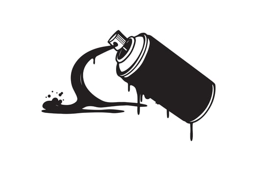 Dripping Spray Paint Can Silhouette for Street Art Design vector