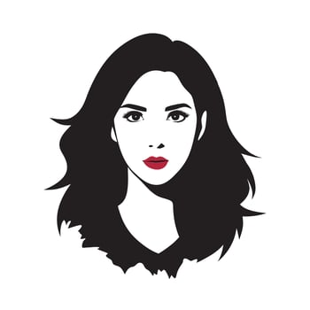 lack silhouette of woman face vector