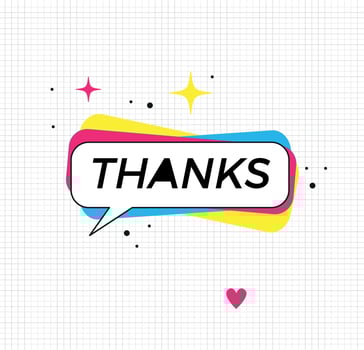 Greeting card with the word thanks vector