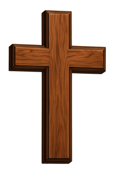 Wooden Christian Cross on Transparent Background png