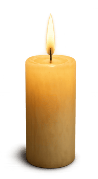 A burning candle with transparent background providing warm light png