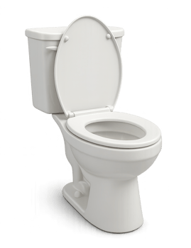 White open toilet on transparent background png