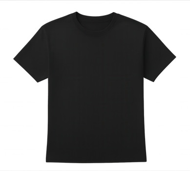 Plain Black T-Shirt Isolated on Transparent Background png