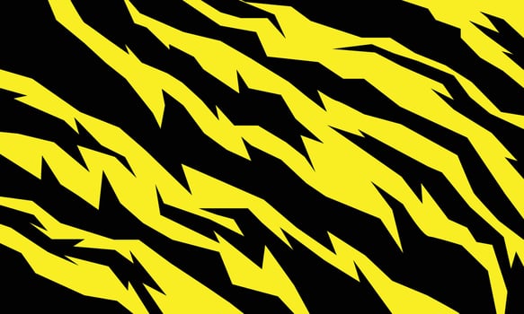 Yellow and black abstract stripes background for car wrap sticker vector