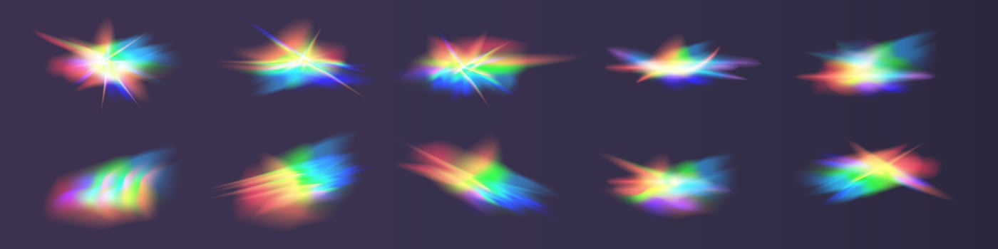 Discover stunning Colorful Light Flare Effects for enhancing graphic design and artistic expressions vector