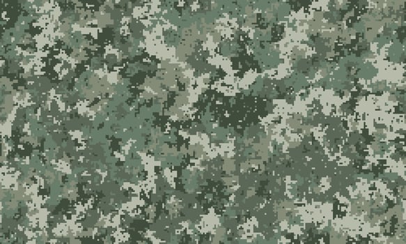 Abstract digital camouflage pattern. Perfect for backgrounds, textures, or militarythemed designs. Earthy greens and greys create a seamless, versatile texture ideal for various projects. vector