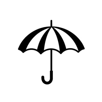 Monochrome Striped Umbrella Icon vector