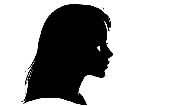 Woman's Profile Silhouette Elegant Minimalist Design vector