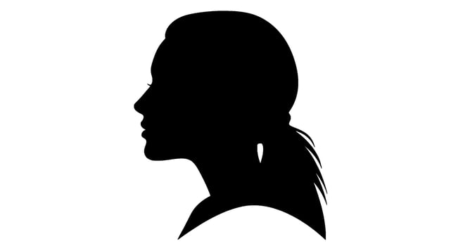 Woman's Profile Silhouette with Ponytail vector