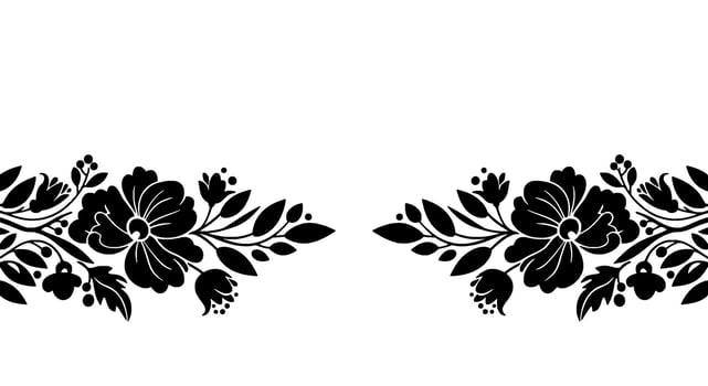 Black Floral Silhouette Divider vector