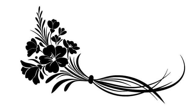 Black Floral Corner Design Element vector