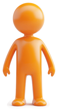 3d orange figure illustration of a person. png