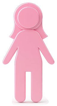 Pink female figure, simple and stylized. png