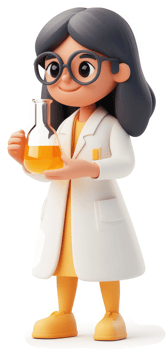 Cartoon scientist holding a beaker. png