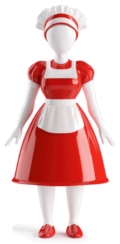 Glamorous figurine of a domestic servant. png