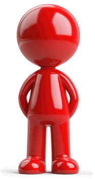 Glossy red cartoon figure standing upright. png
