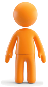 Vivid orange cartoon person icon. png