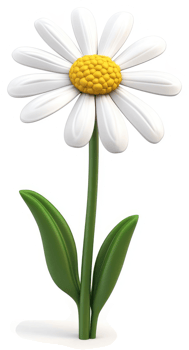 A single, vibrant daisy with a yellow center. png