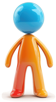 Colorful, stylized figure with a vibrant head. png