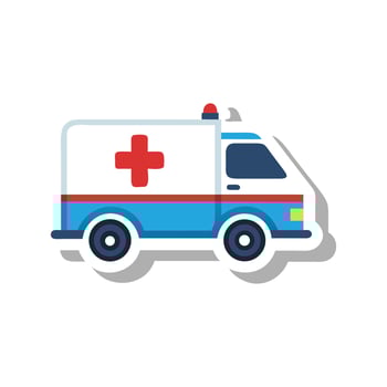 Cartoon Ambulance Emergency Vehicle on a Black Background vector