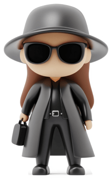 Stylish, mysterious woman in a dark outfit. png