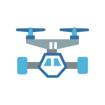 Stylized Drone Design Isolated on Black Background vector