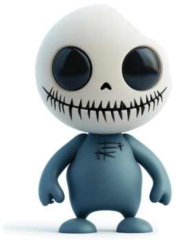 Cute, stylized spooky cartoon character. png